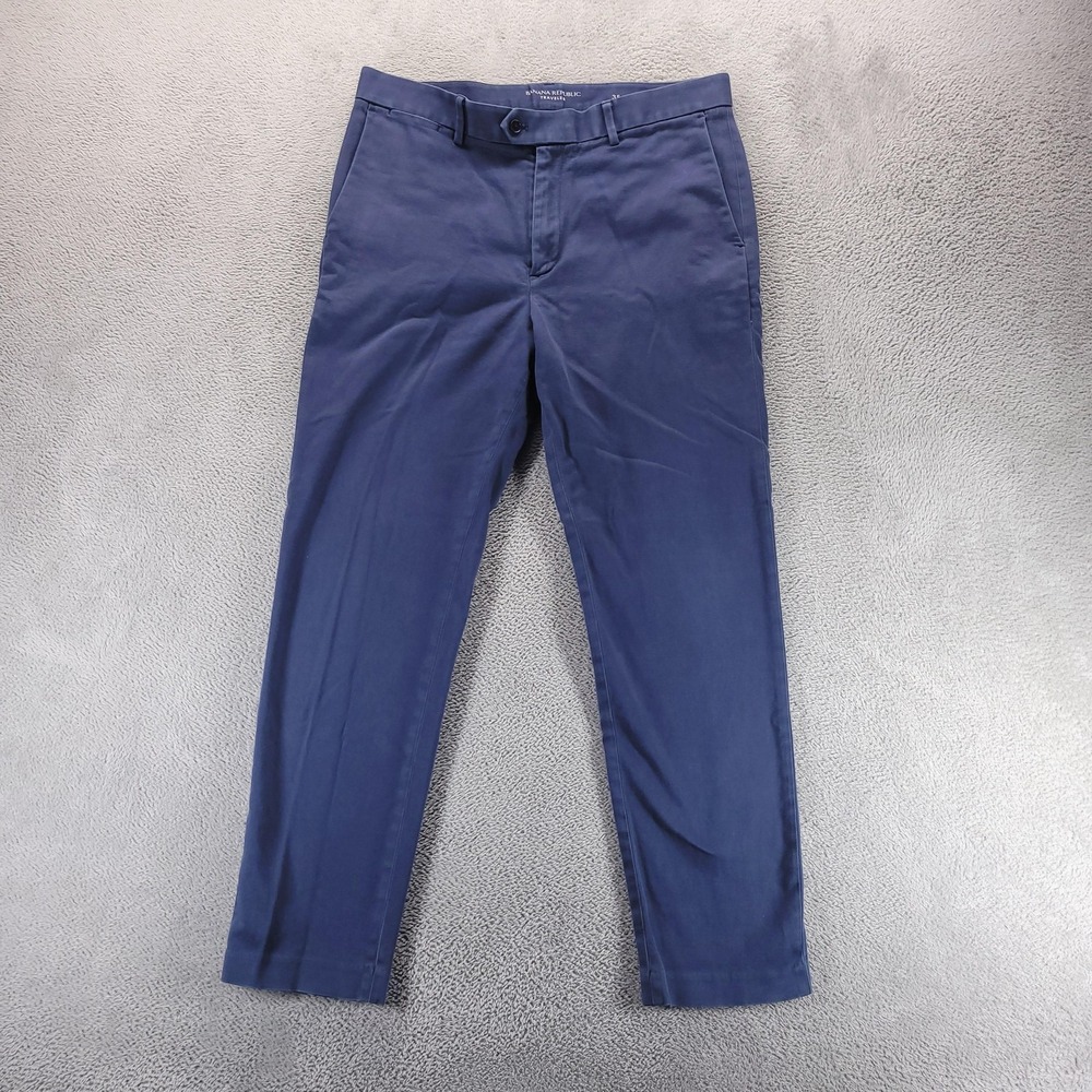 Banana Republic Pants Mens 35x30 Blue Traveler Slim Fit Stretch Chino Office
